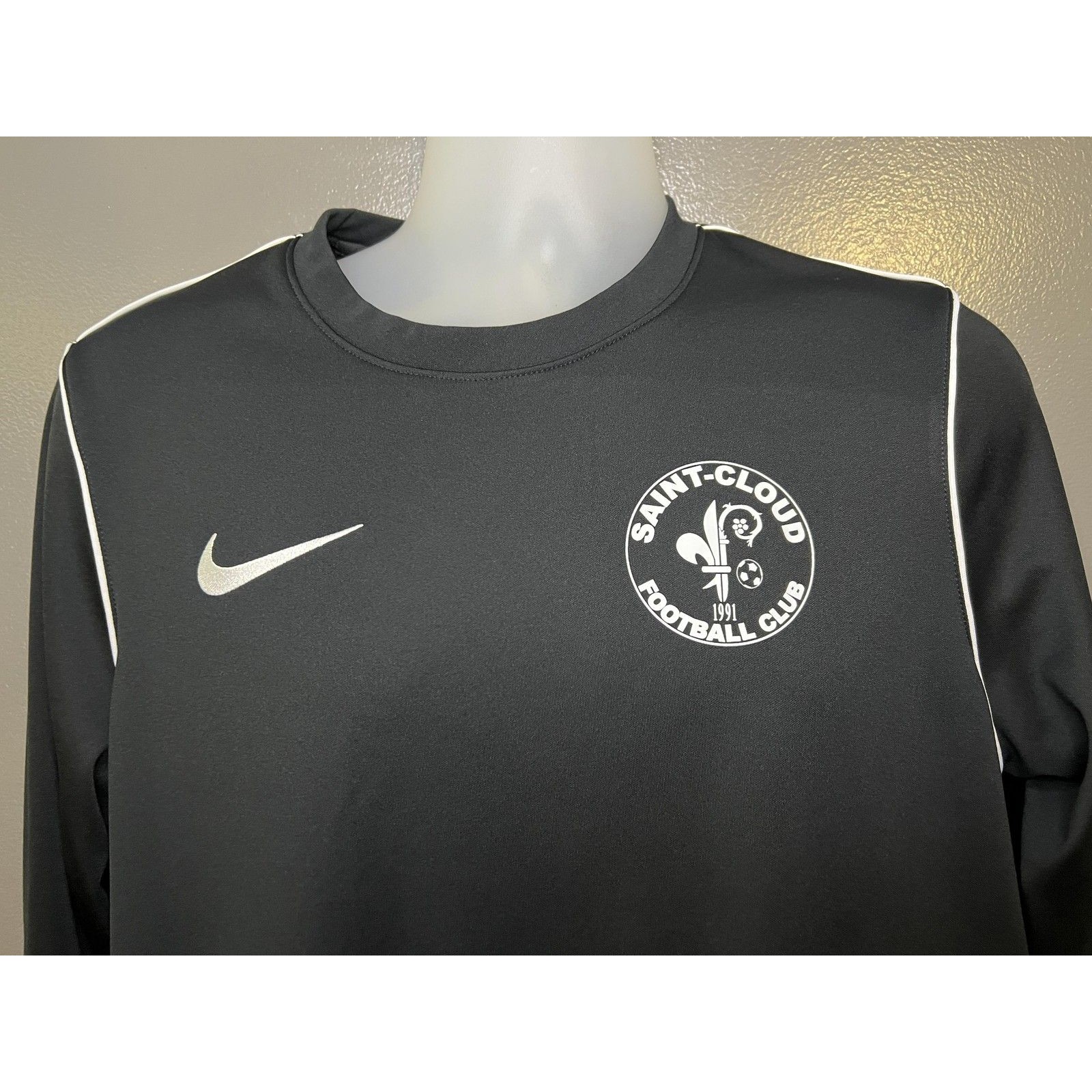 Nike Dri-Fit Saint-Cloud Football Club Shirt Mens Large Black Long Sleeve Soccer